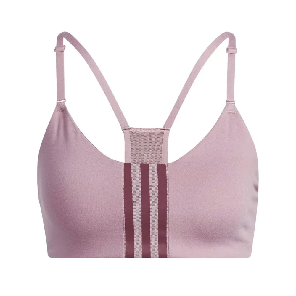 Adidas‎ All Me 3-Stripes Low Impact Sports Bra Mauve Pink FJ7283